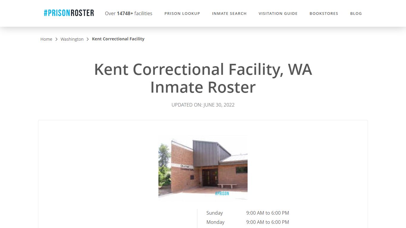 Kent Correctional Facility, WA Inmate Roster